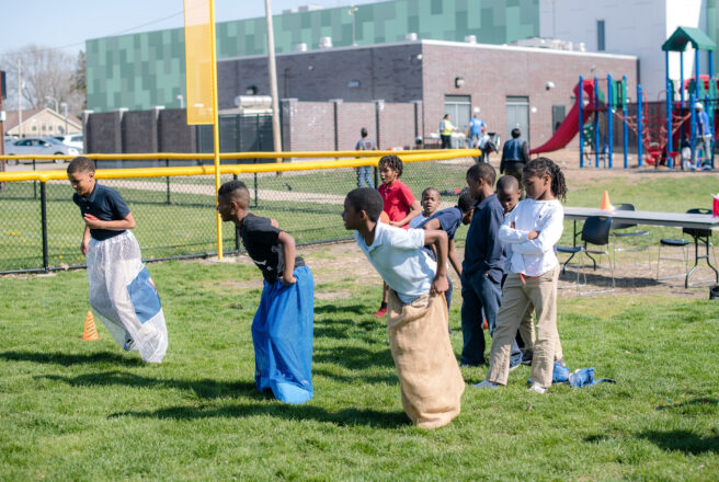 Kids at community event