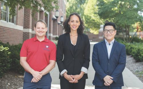 Karen Tabb with collaborators standing outside on U of I campus