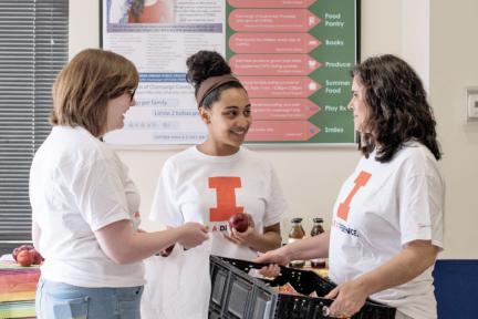 students with instructor at champaign health department