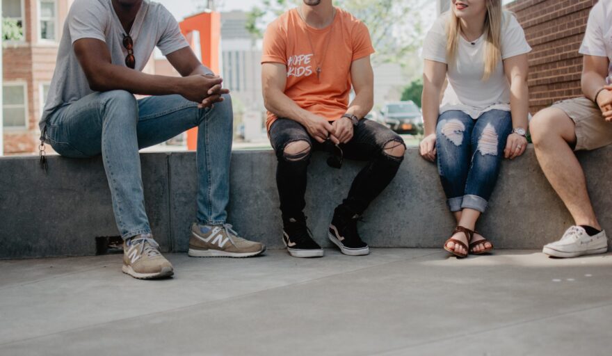 photo of group of people talking