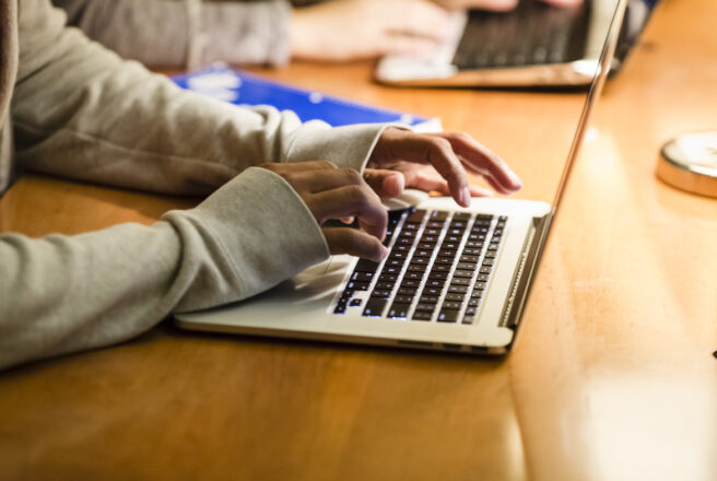 student on laptop