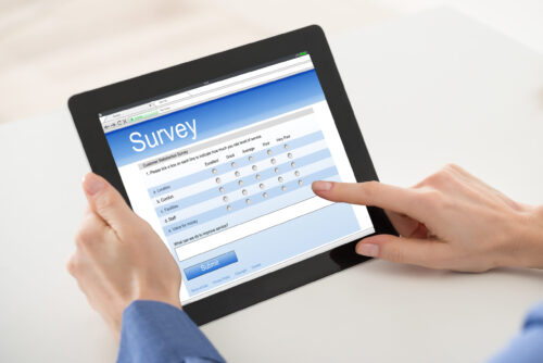 image of ipad with survey