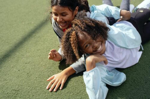 children playing outside