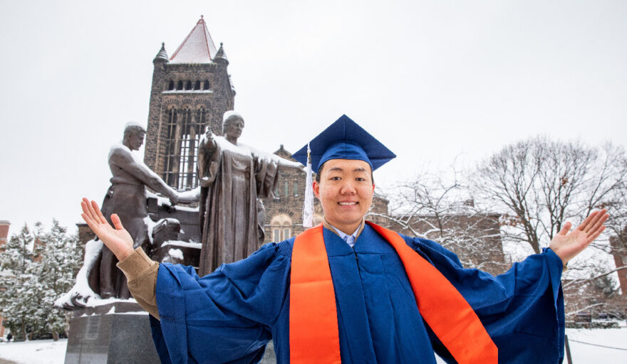 alma and graduate in the snow