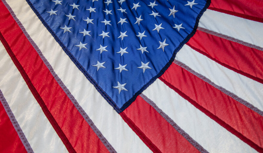 Close up of American flag