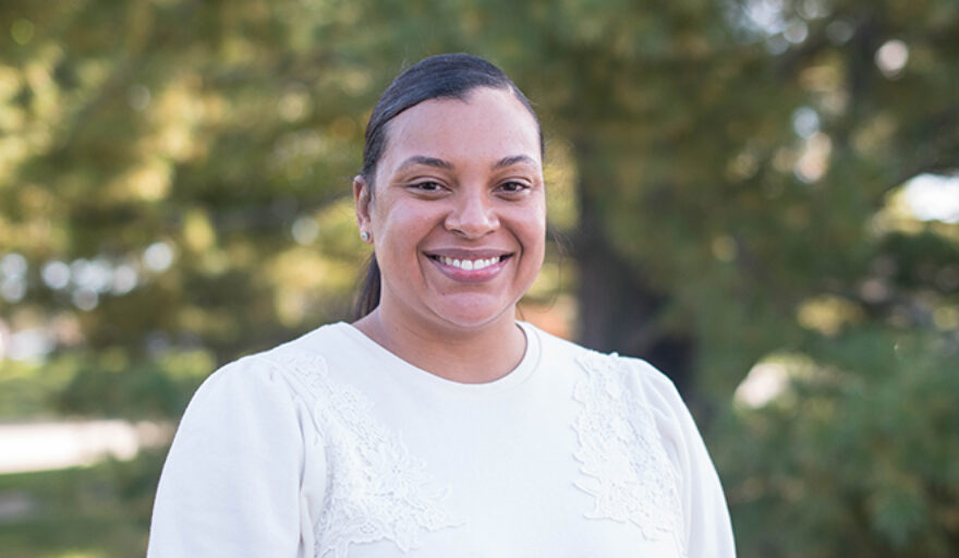 LaWanda McGee standing outdoors near trees