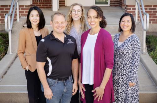 The team, from left: doctoral student Wan-Jung (Wendy) Hsieh; Brandon Meline, director of the Maternal and Child Health Division at the Champaign-Urbana Public Health District; doctoral student Marissa Sbrilli; and social work professors Karen Tabb and Tuyet-Mai Ha Hoang.