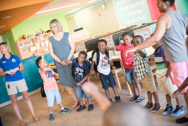 small children learning in action