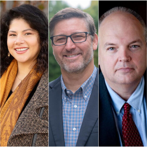 Headshots of Liliane Windsor, Doug Smith, and Joe Harper